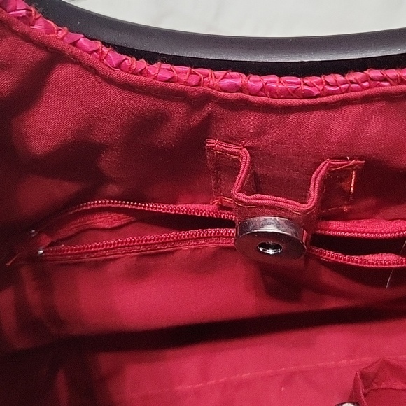 Cute Summer Straw Satchel. RED - Picture 3 of 7